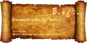 Baumgarten Ákos névjegykártya
